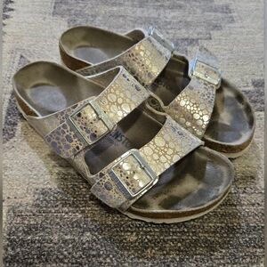 Birkenstock Arizona Metallic Buckle Sandals